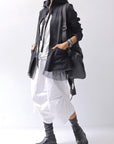 【PLÜ】 SUPER STRETCH COTTON DENIM HOODIE TULLE JACKET PL19_BLACK WASH