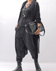 【NOSTRASANTISSIMA】UNISEX MIXED STRIPES PANTS P17_BLACK