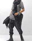 【NOSTRASANTISSIMA】UNISEX MIXED STRIPES PANTS P17_BLACK
