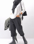 【NOSTRASANTISSIMA】UNISEX STRETCH COTTON LOW CROTCH DENIM PANTS P102_BLACK