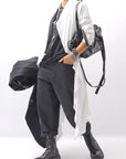 【NOSTRASANTISSIMA】UNISEX STRETCH COTTON LOW CROTCH DENIM PANTS P102_BLACK