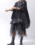 【PLÜ】 TULLE DENIM SKIRT PL10_BLACK