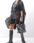 【NOSTRASANTISSIMA】 OVERSIZED DOLMAN SLEEVE DYED BLOUSE C143_GREY FADE