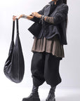 【PLÜ】 SUPER STRETCH COTTON DENIM WIDE SHORT JACKET PL17J_BLACK WASH