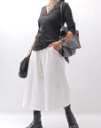 【NOSTRASANTISSIMA】 STRETCH COTTON FRONT BUTTON TOPS A124_BLACK