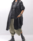 【bajra】 UNISEX TWILLED COTTON BACK DRAPE SHIRT CARDIGAN 160QB01SH_BLACK