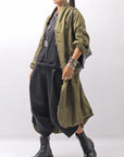 【bajra】 UNISEX TWILLED COTTON BACK DRAPE CARDIGAN COAT 160QB01LG_KHAKI BROWN