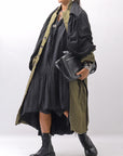 【bajra】 UNISEX TWILLED COTTON BACK DRAPE CARDIGAN COAT 160QB01LG_KHAKI BROWN