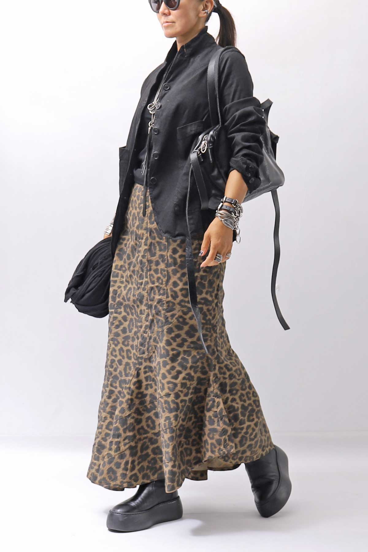 【RUNDHOLZ】 LEOPARDO STRETCH MERMAID SKIRT_LEOPARD CLOUD