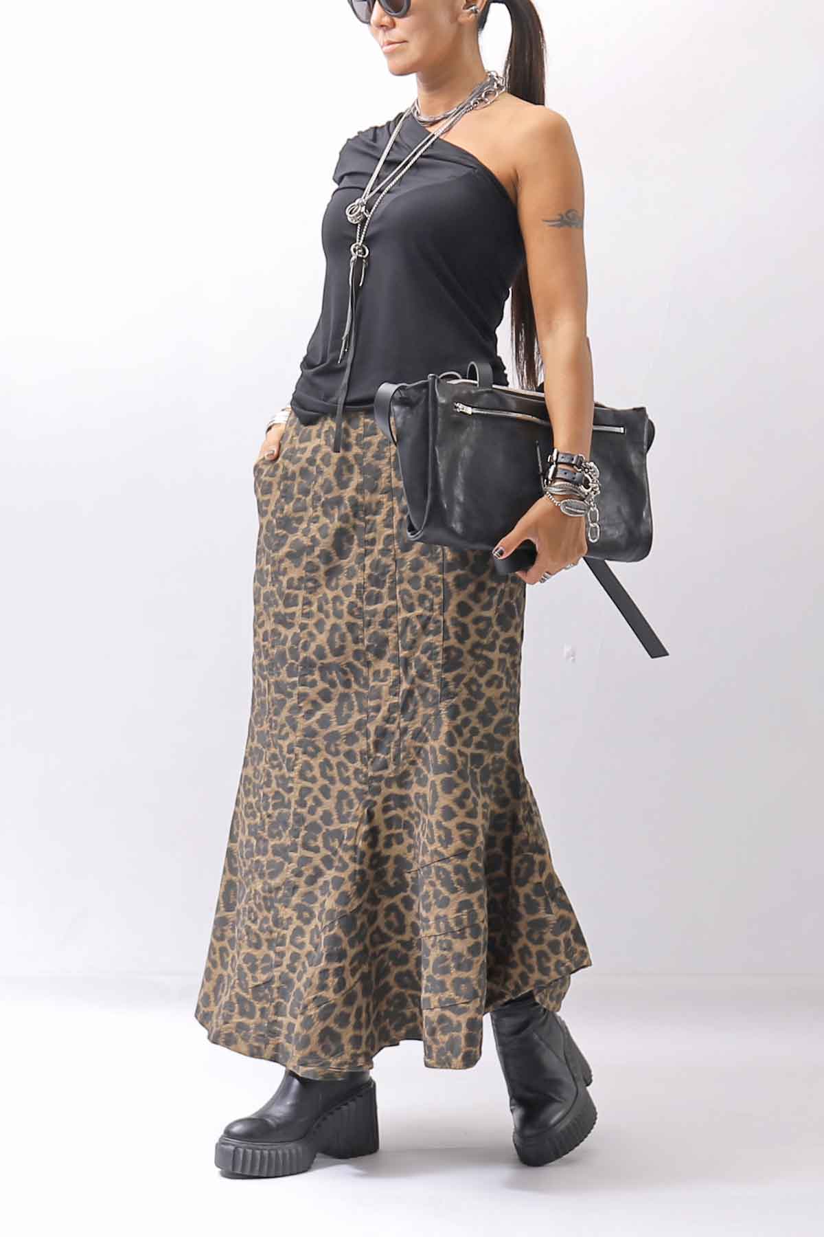 【RUNDHOLZ】 LEOPARDO STRETCH MERMAID SKIRT_LEOPARD CLOUD