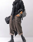 【studio b3】 UNISEX COTTON & SWEAT BOX SARROUEL PANTS RBB1974_TRUFFLE OLD DYE
