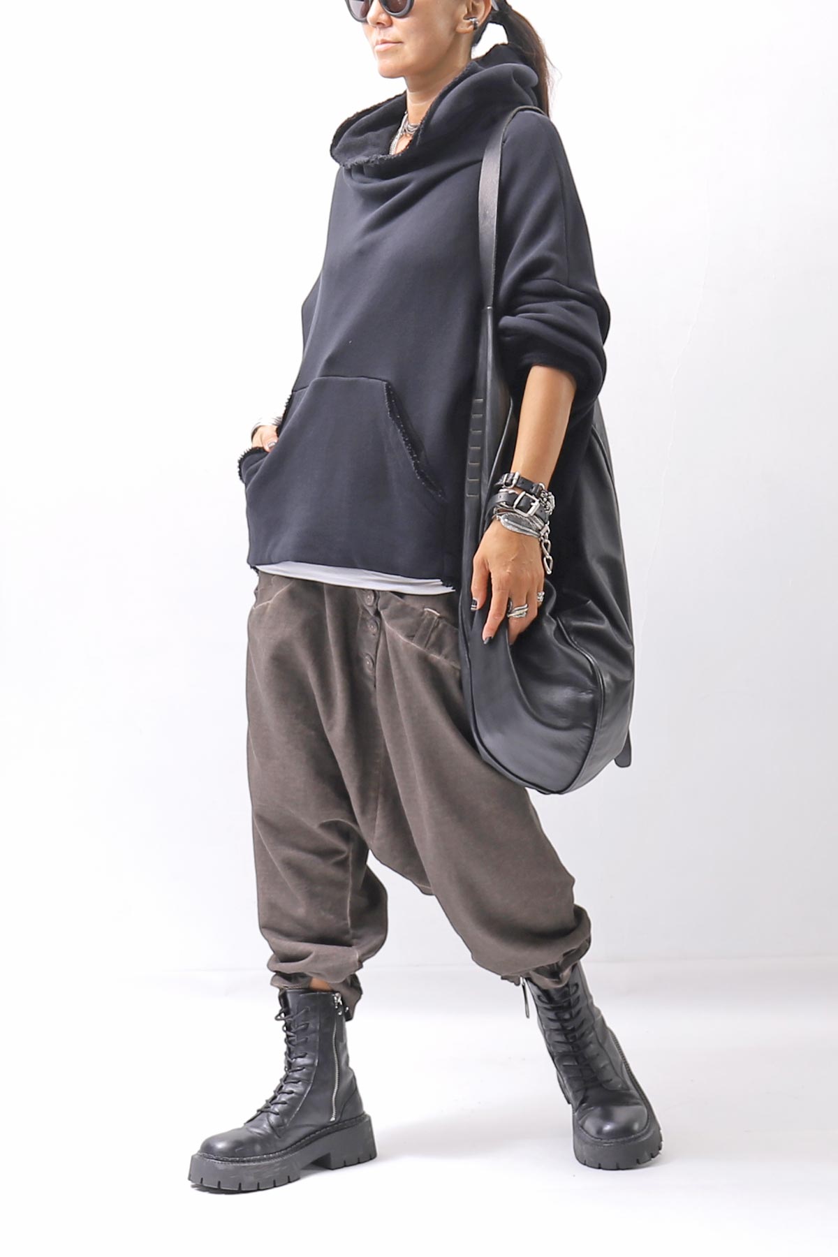 【studio b3】 UNISEX COTTON &amp; SWEAT BOX SARROUEL PANTS RBB1974_TRUFFLE OLD DYE