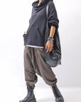 【studio b3】 UNISEX COTTON & SWEAT BOX SARROUEL PANTS RBB1974_TRUFFLE OLD DYE
