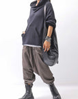 【studio b3】 UNISEX OVERSIZED COTTON SWEAT HOODIE SHB2161_BLACK