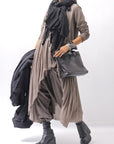 【studio b3】 UNISEX COTTON & SWEAT BOX SARROUEL PANTS RBB1974_TRUFFLE OLD DYE