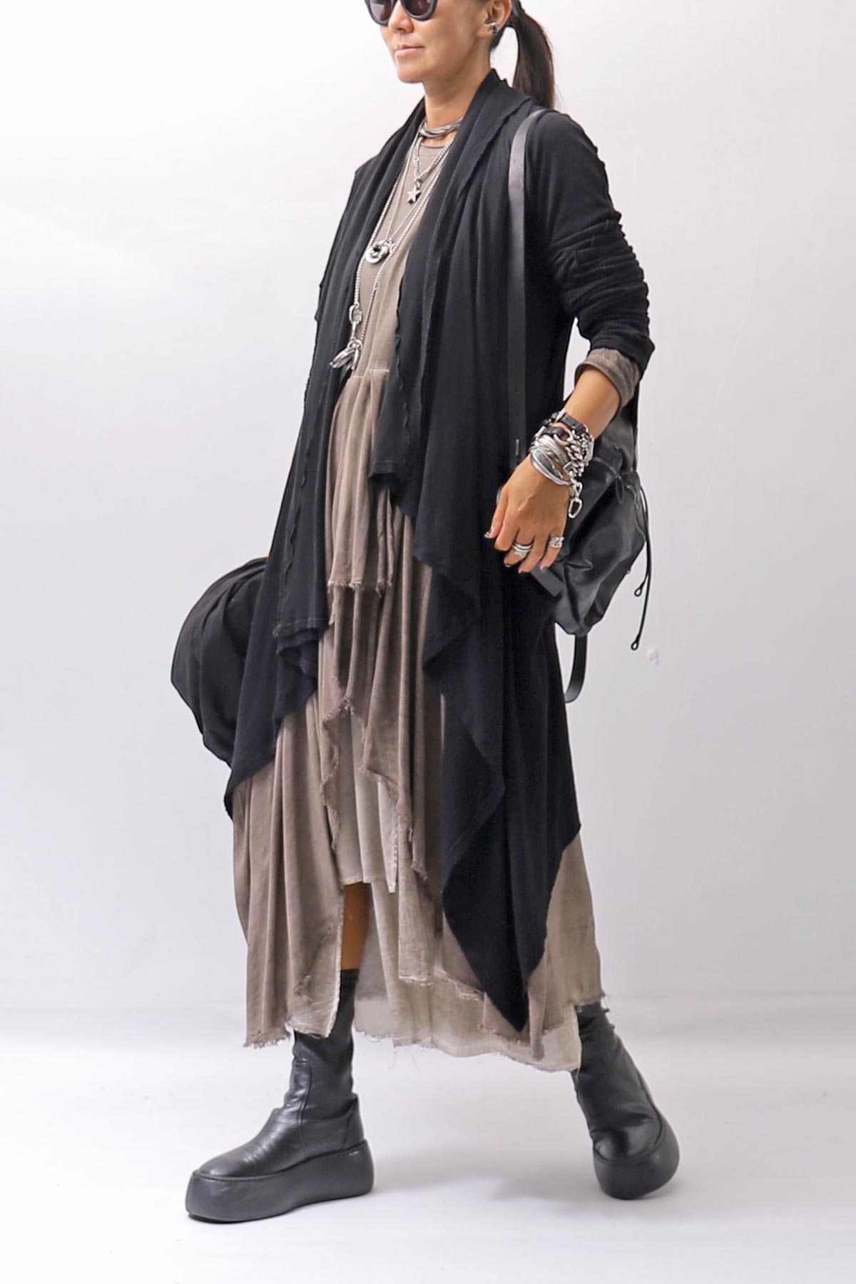 【studio b3】 ASYMMETRY TUNIC TOPS SHB2219_TRUFFLE OLD DYE