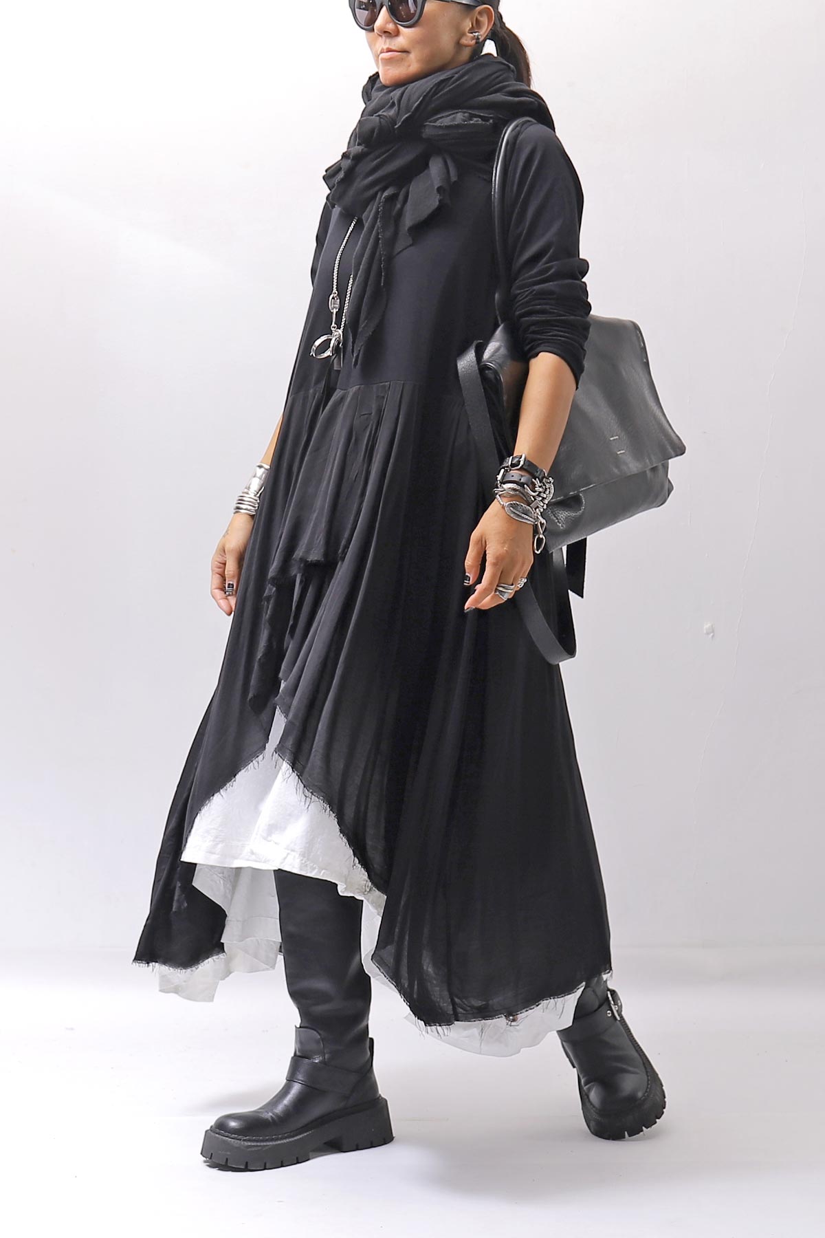 【studio b3】 ASYMMETRY TUNIC TOPS SHB2219_BLACK