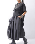 【RUNDHOLZ】 FRONT TUCK WIDE COTTON PANTS_BLACK