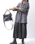 【RUNDHOLZ】 FRONT TUCK WIDE COTTON PANTS_BLACK