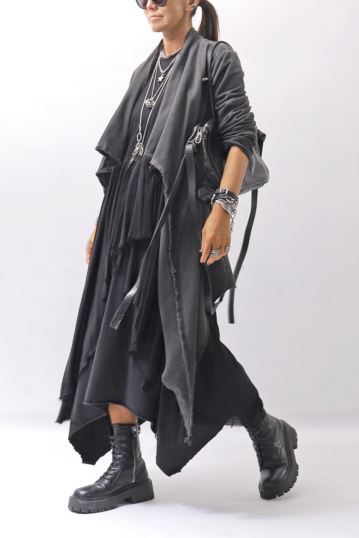 【studio b3】 ASYMMETRY TUNIC TOPS SHB2219_BLACK