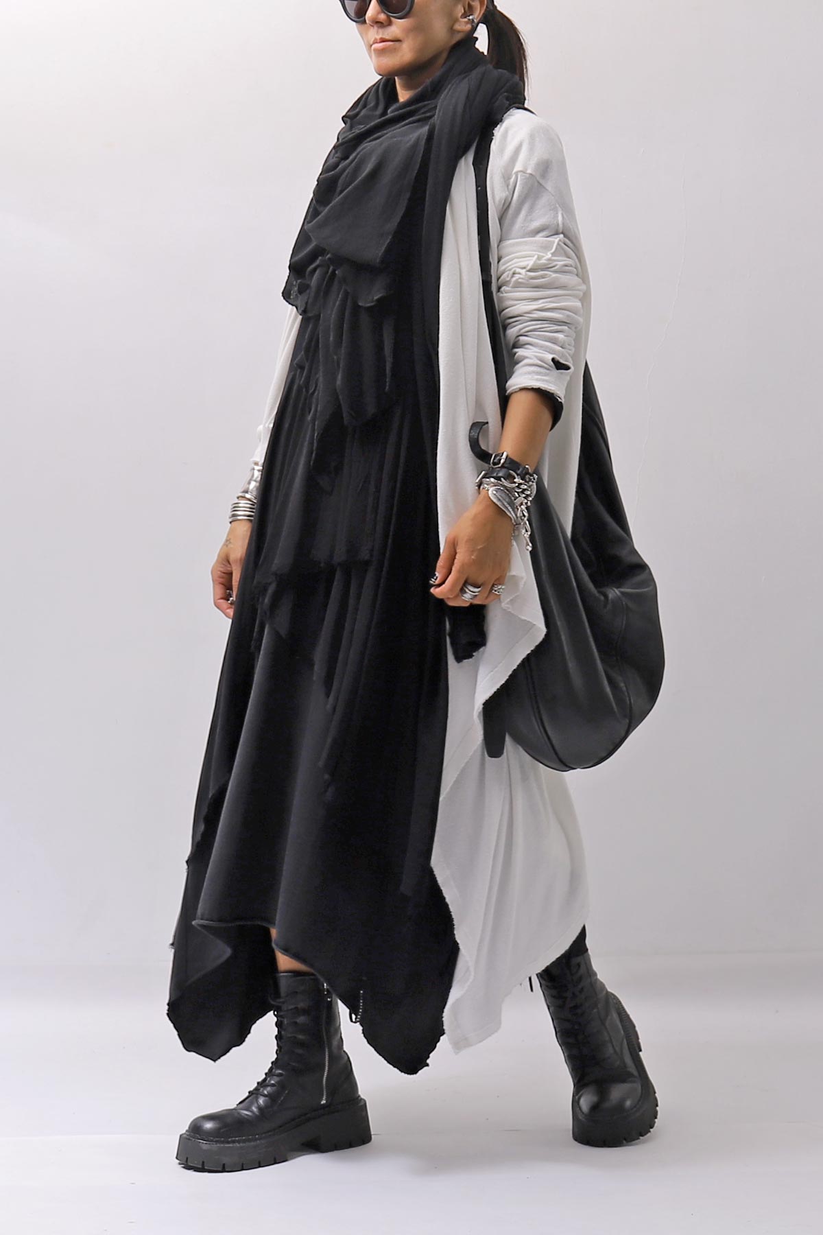 【studio b3】 ASYMMETRY TUNIC TOPS SHB2219_BLACK