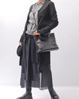 【studio b3】 ASYMMETRY LAYERED SKIRT MLB950_BLACK