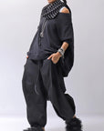 【RUNDHOLZ】 UNISEX SIDE TUCK ICONIC COTTON PANTS_BLACK