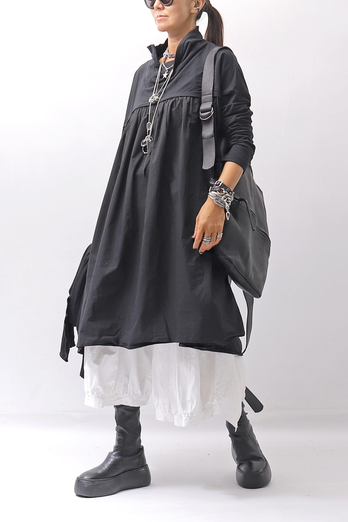 【RUNDHOLZ】 COTTON TUNIC DRESS_BLACK