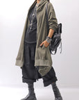 【bajra】 UNISEX 2WAY SWEAT ZIP-UP CARDIGAN 160QK03_MILITARY