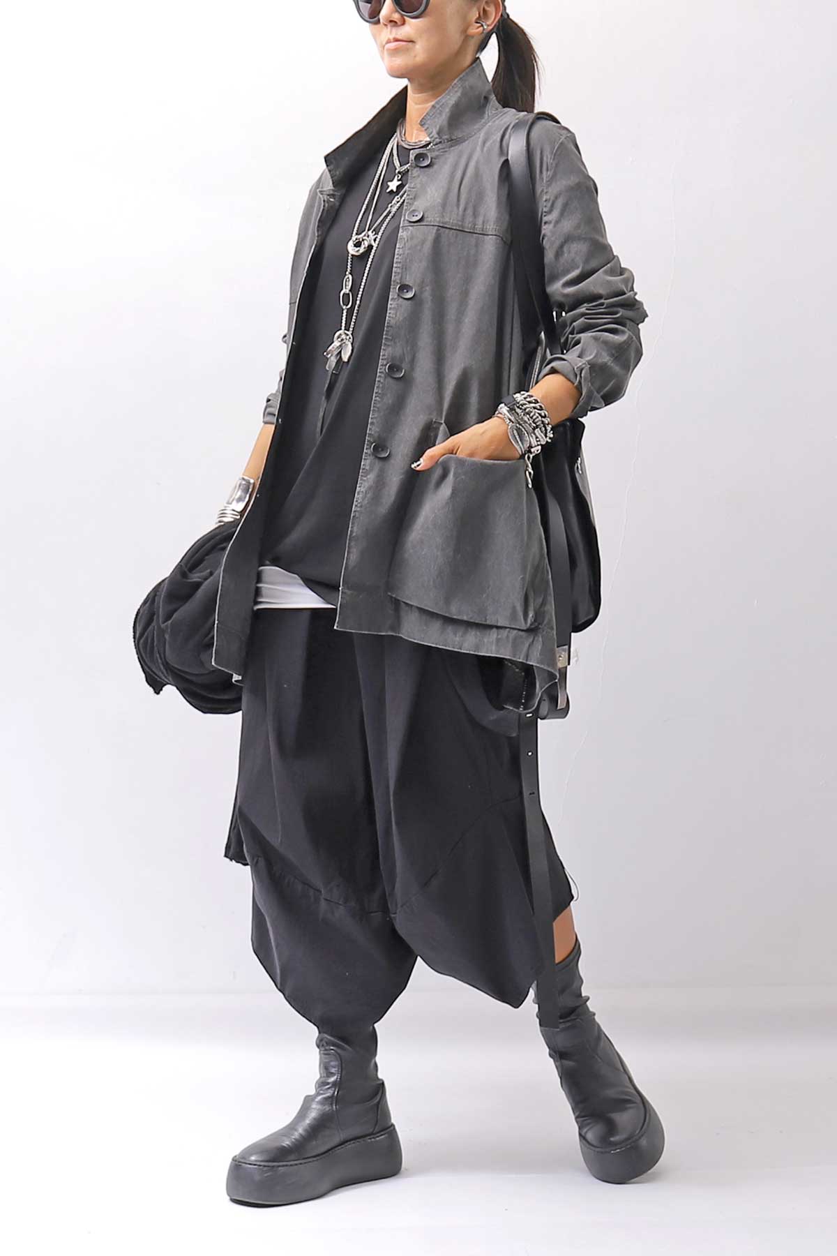 【Primordial is Primitive】 UNISEX STRETCH SHIRT BLOUSON 2026AL_GREY WASH