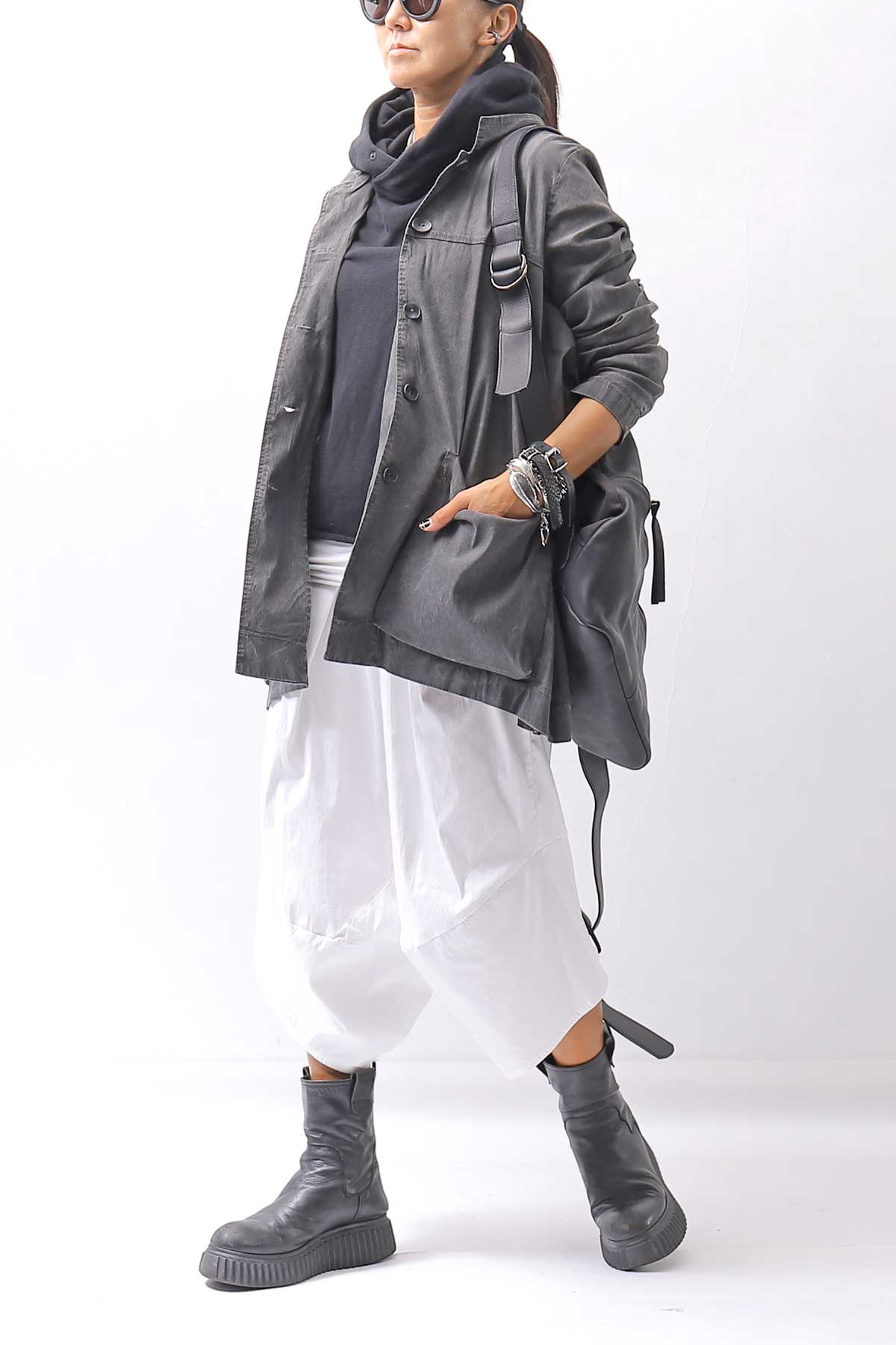 【Primordial is Primitive】 UNISEX STRETCH SHIRT BLOUSON 2026AL_GREY WASH