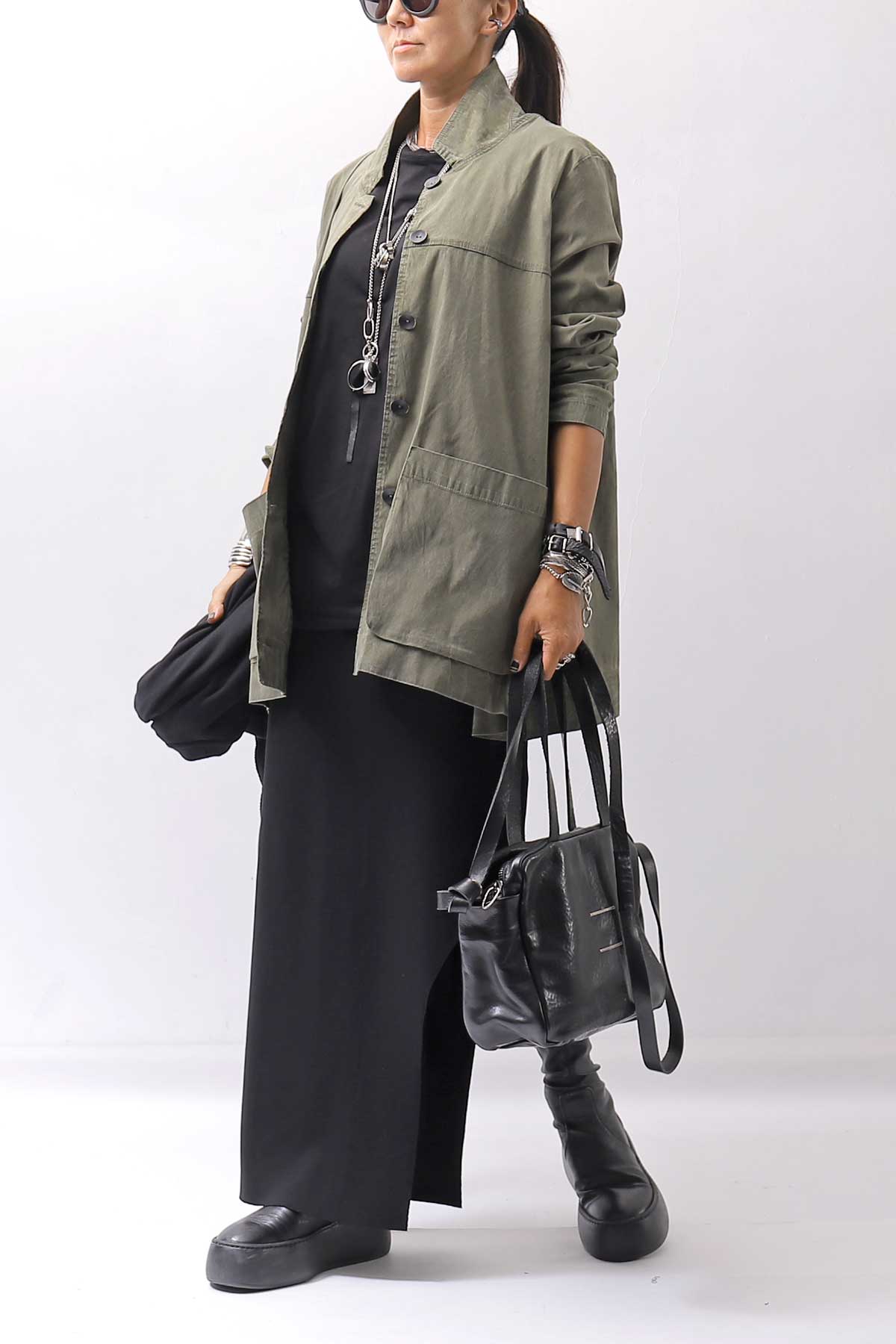 【Primordial is Primitive】 UNISEX STRETCH SHIRT BLOUSON 2026AL_MILITARY
