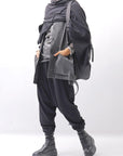 【studio b3】 UNISEX COTTON KNIT BOX SARROUEL RIBBED PANTS SHB2232_BLACK