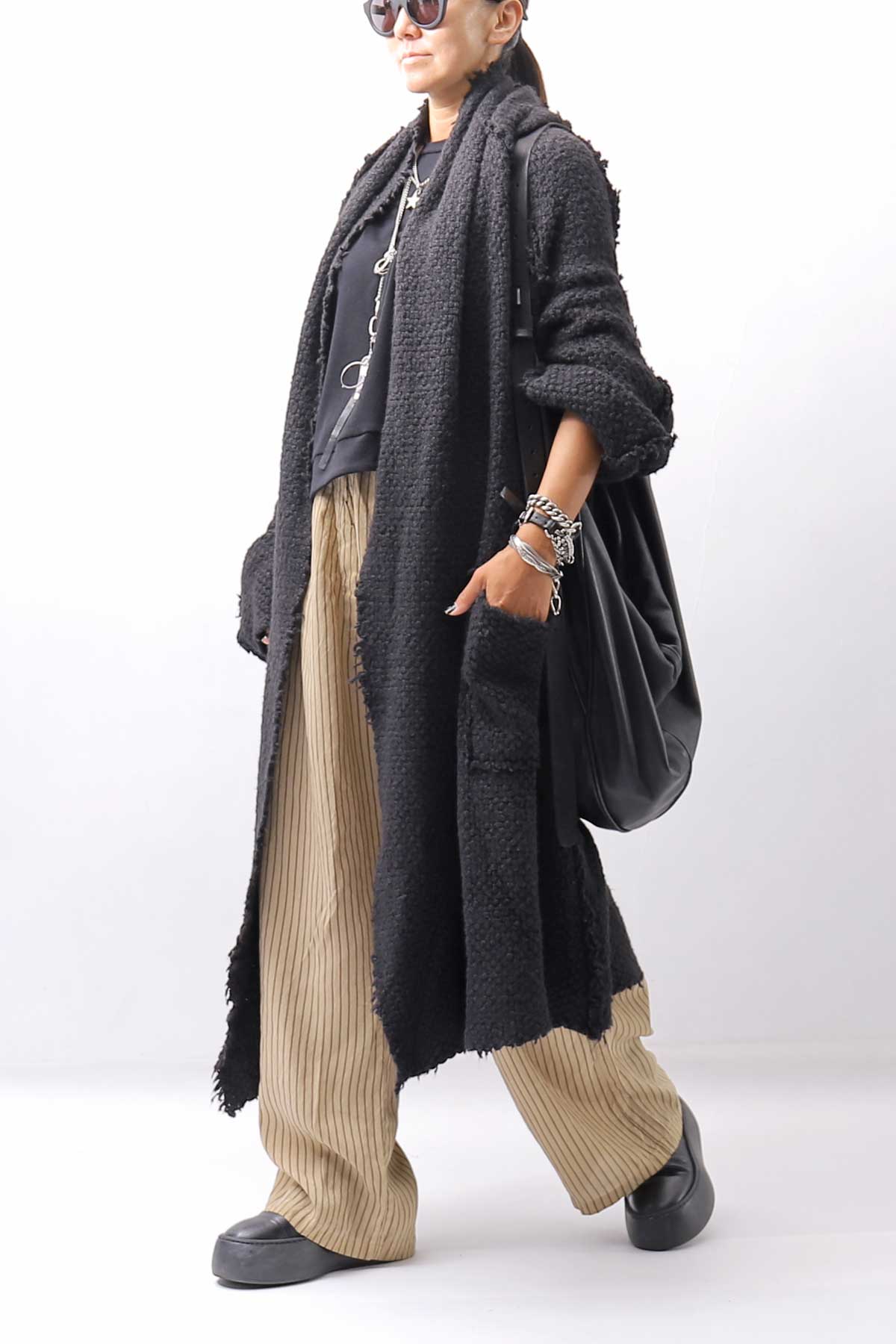 【RUNDHOLZ】 VINTAGE-DYED STRIPED WIDE PANTS_CLAY CLOUD STRIPE