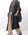 【RUNDHOLZ】 OVERSIZED GRUNGE SILK KNIT CARDIGAN COAT_BLACK