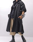 【RUNDHOLZ】 DENIM GLOSS OVERSIZED LIGHT COAT 103_BLACK GLOSS