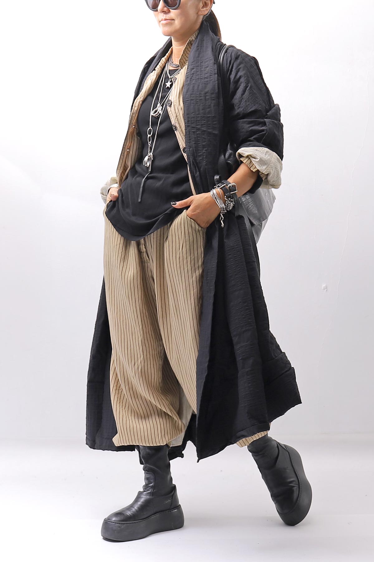 【RUNDHOLZ】 VINTAGE-DYED STRIPED SHIRT JACKET_CLAY CLOUD STRIPE
