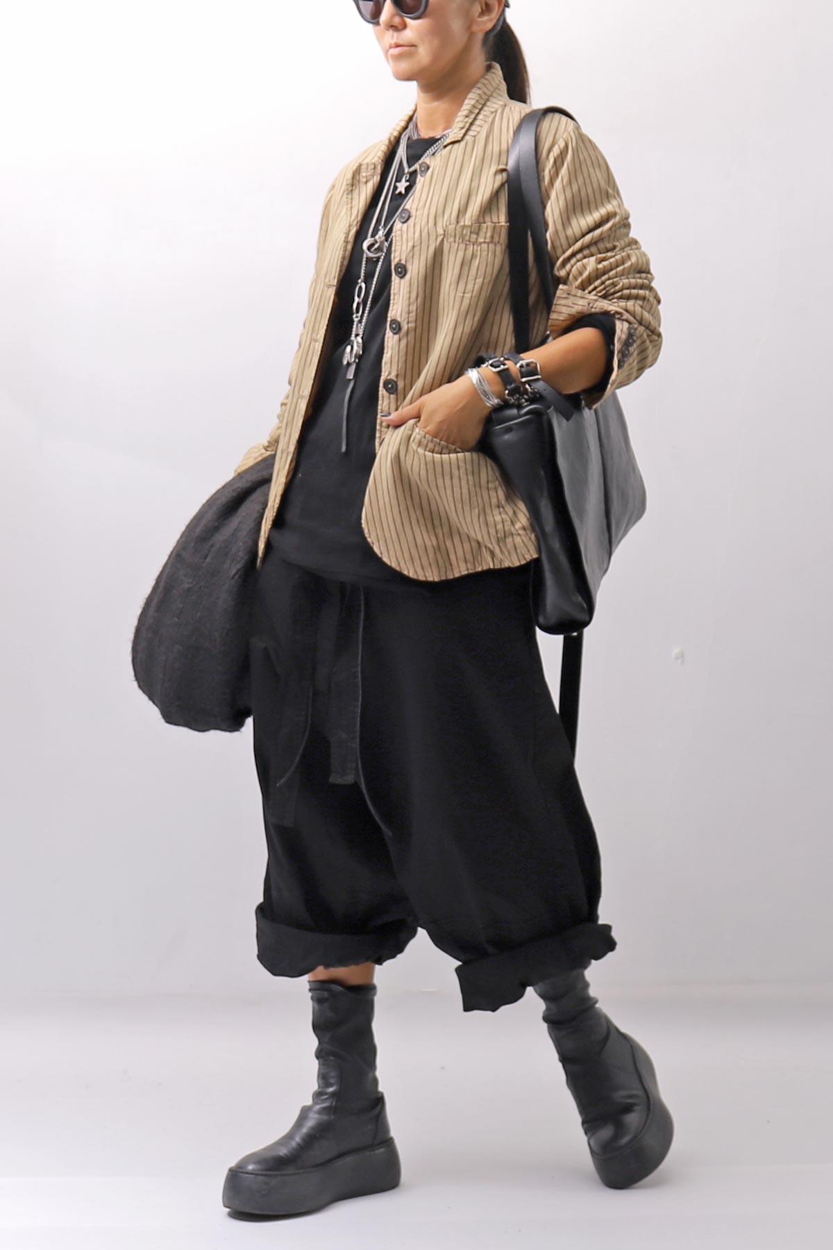 【RUNDHOLZ】 VINTAGE-DYED STRIPED SHIRT JACKET_CLAY CLOUD STRIPE