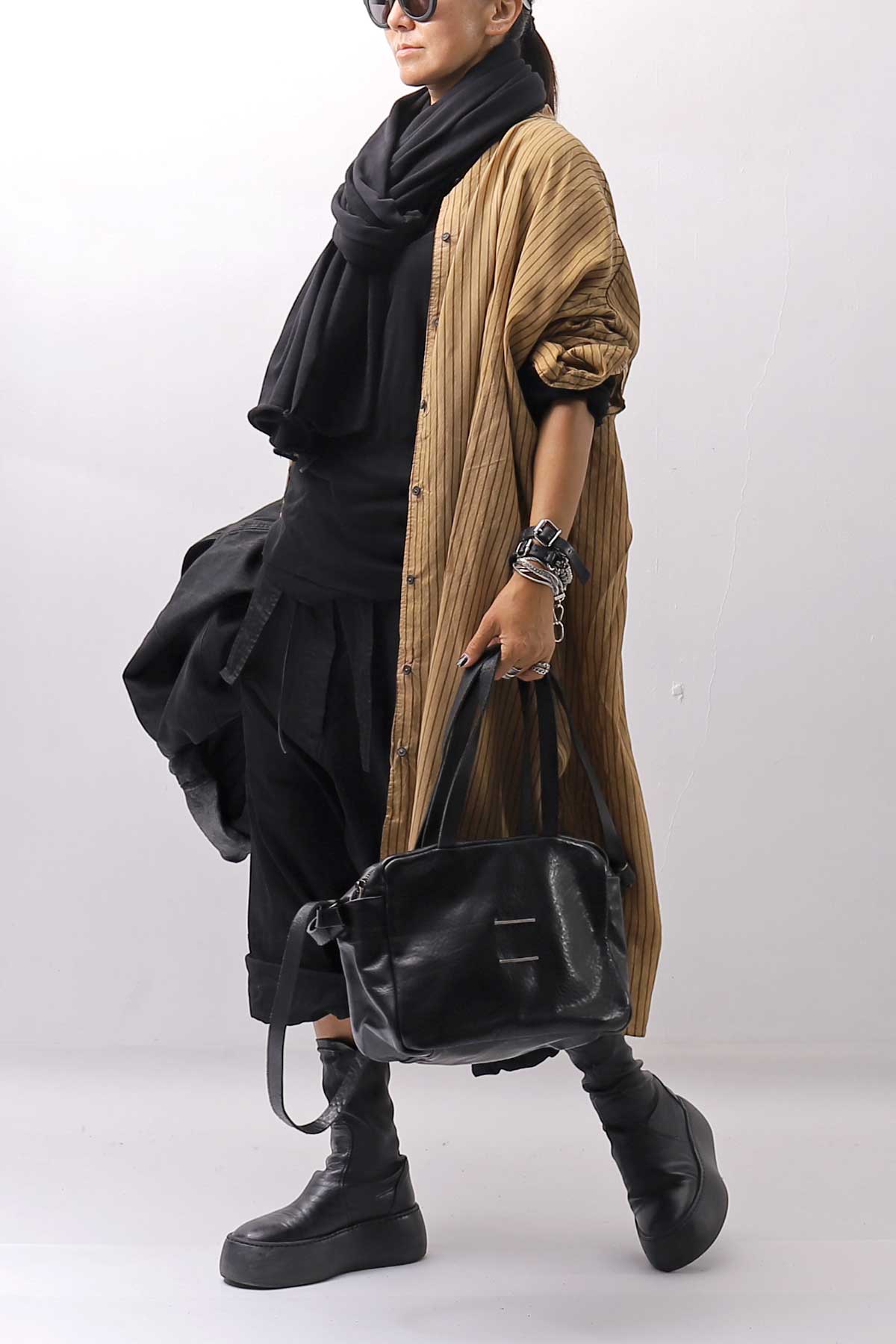 【RUNDHOLZ】 VINTAGE-DYED OVERSIZED STRIPED SHIRT_DAKAR CLOUD STRIPE