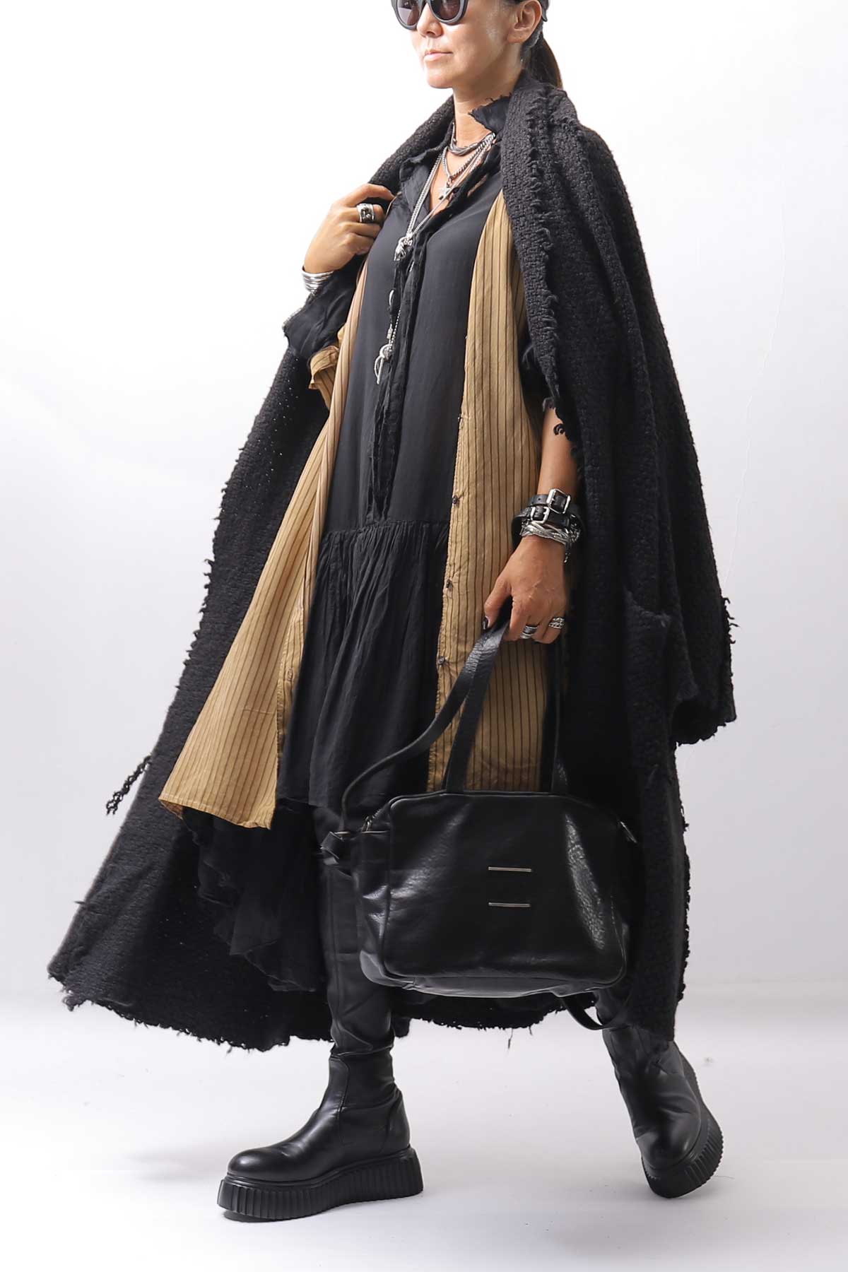 【RUNDHOLZ】 VINTAGE-DYED OVERSIZED STRIPED SHIRT_DAKAR CLOUD STRIPE