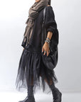 【PLÜ】 TULLE DENIM SKIRT PL10_BLACK