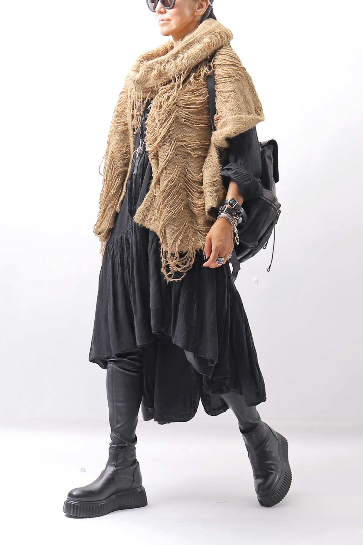 【AGL】 STRETCH LEATHER OVER-THE-KNEE HIGH BOOTS_BLACK
