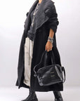 【RUNDHOLZ】 OVER SIZED BIG LAPEL LONG COAT_BLACK MEL