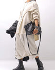 【RUNDHOLZ】 UNISEX RACCOON FRONT FLAP KNIT 141 0703_BONE MEL
