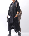 【NOSTRASANTISSIMA】 UNISEX JACQUARD LONG CARDIGAN MW159_BLACK