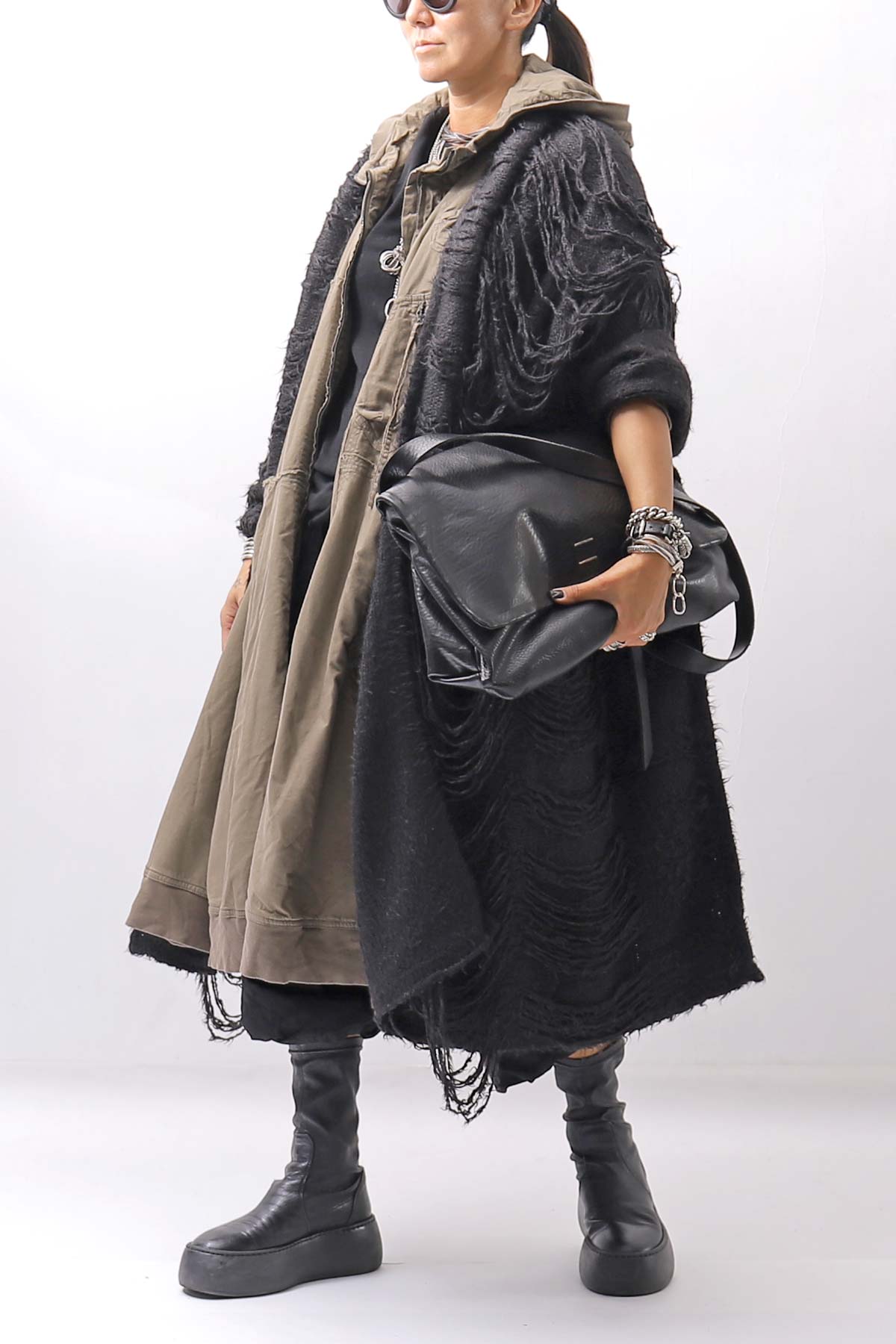 【RUNDHOLZ】 UNISEX ZIPED POCKETS＆HOOD LONG COAT 260 1208_DUNE