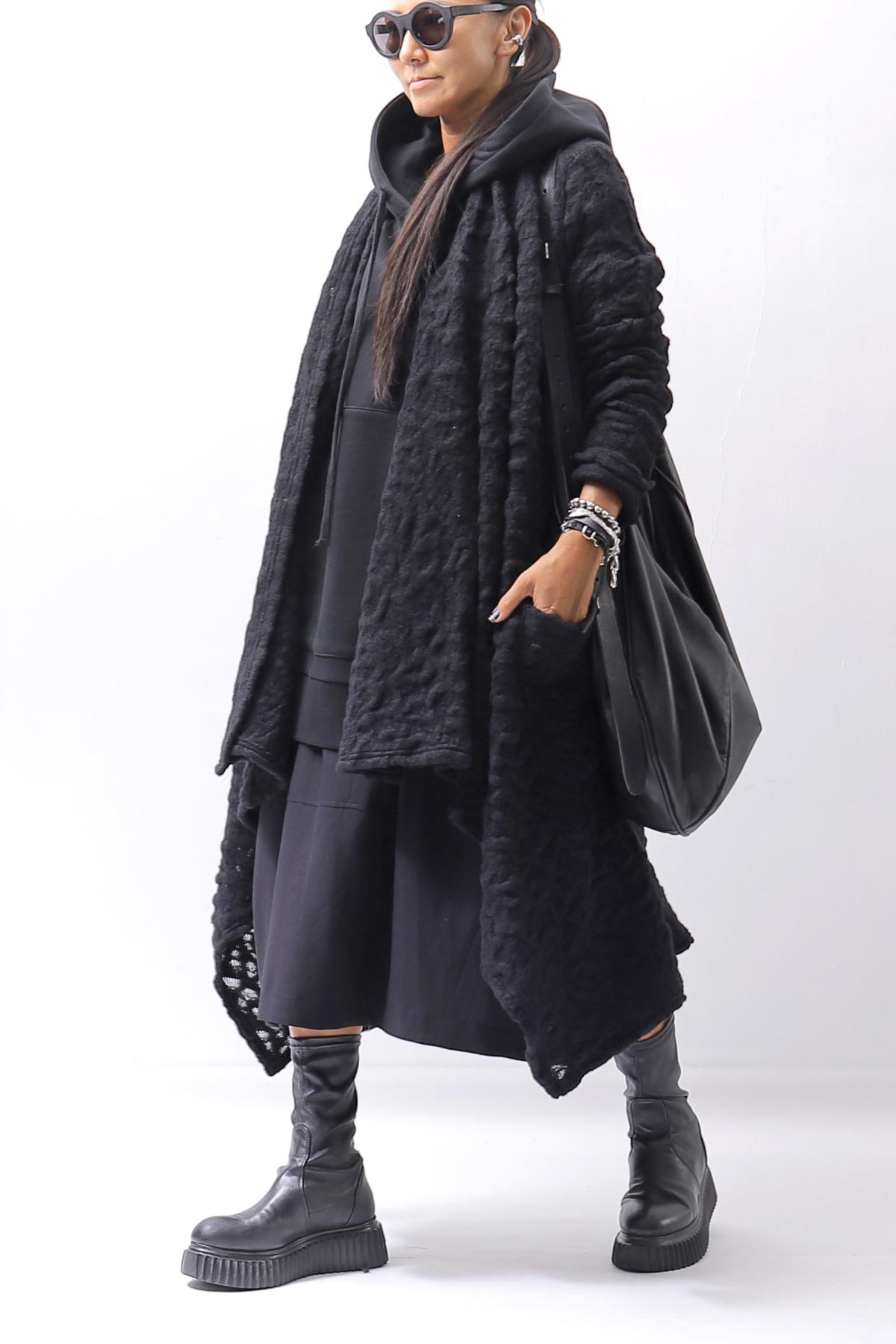【NOSTRASANTISSIMA】 FRONT BALLOON SKIRT G145_BLACK