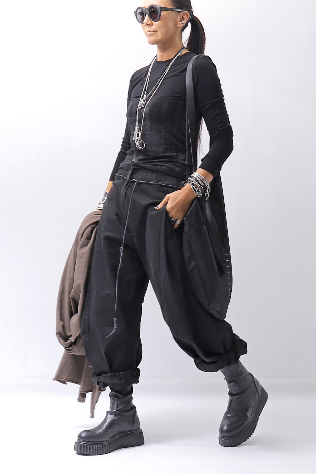 【thom/krom】 SLIM FIT PAINT TOP WTS595_BLACK