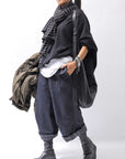 【RUNDHOLZ】 DENIM GLOSS WIDE SARRUEL PANTS 206_INDIGO BLACK GLOSS