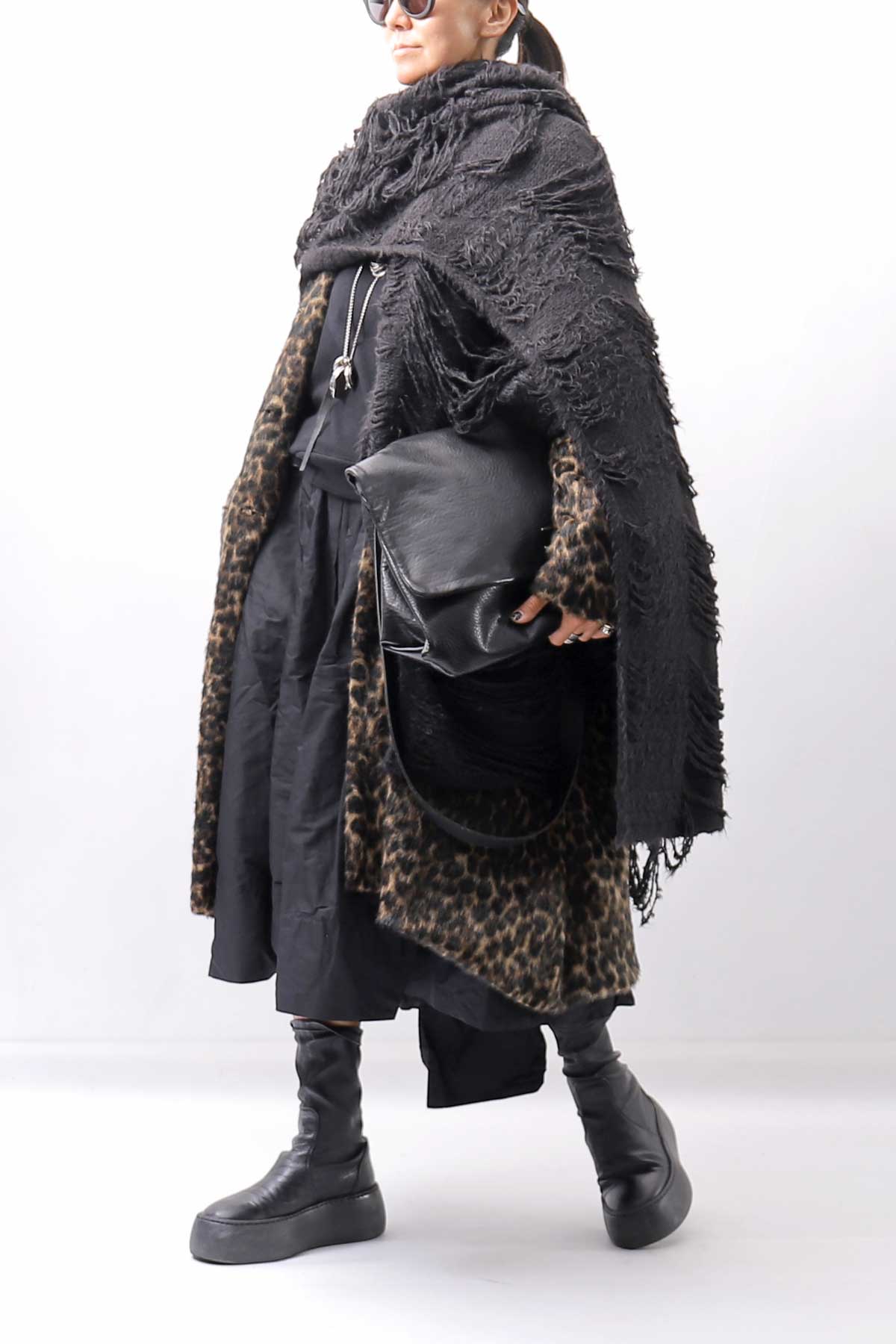 【RUNDHOLZ】 OVERSIZED ECO-FUR SHORT HAIR LEOPARD COAT_LEO JACQUARD